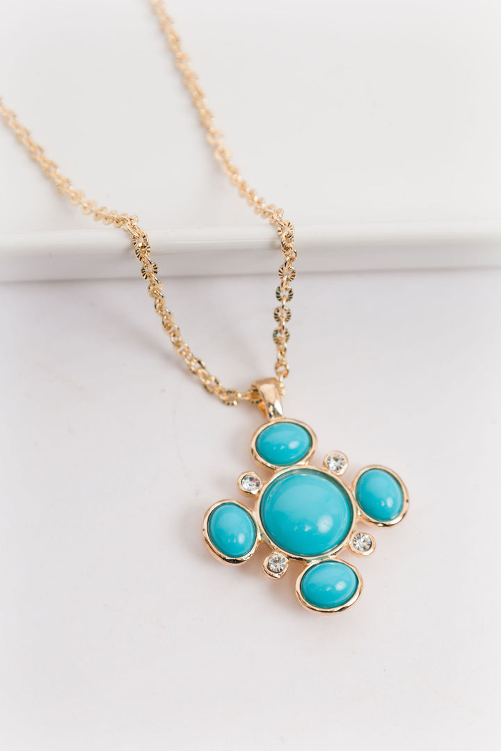 Gold Chain Turquoise Cross