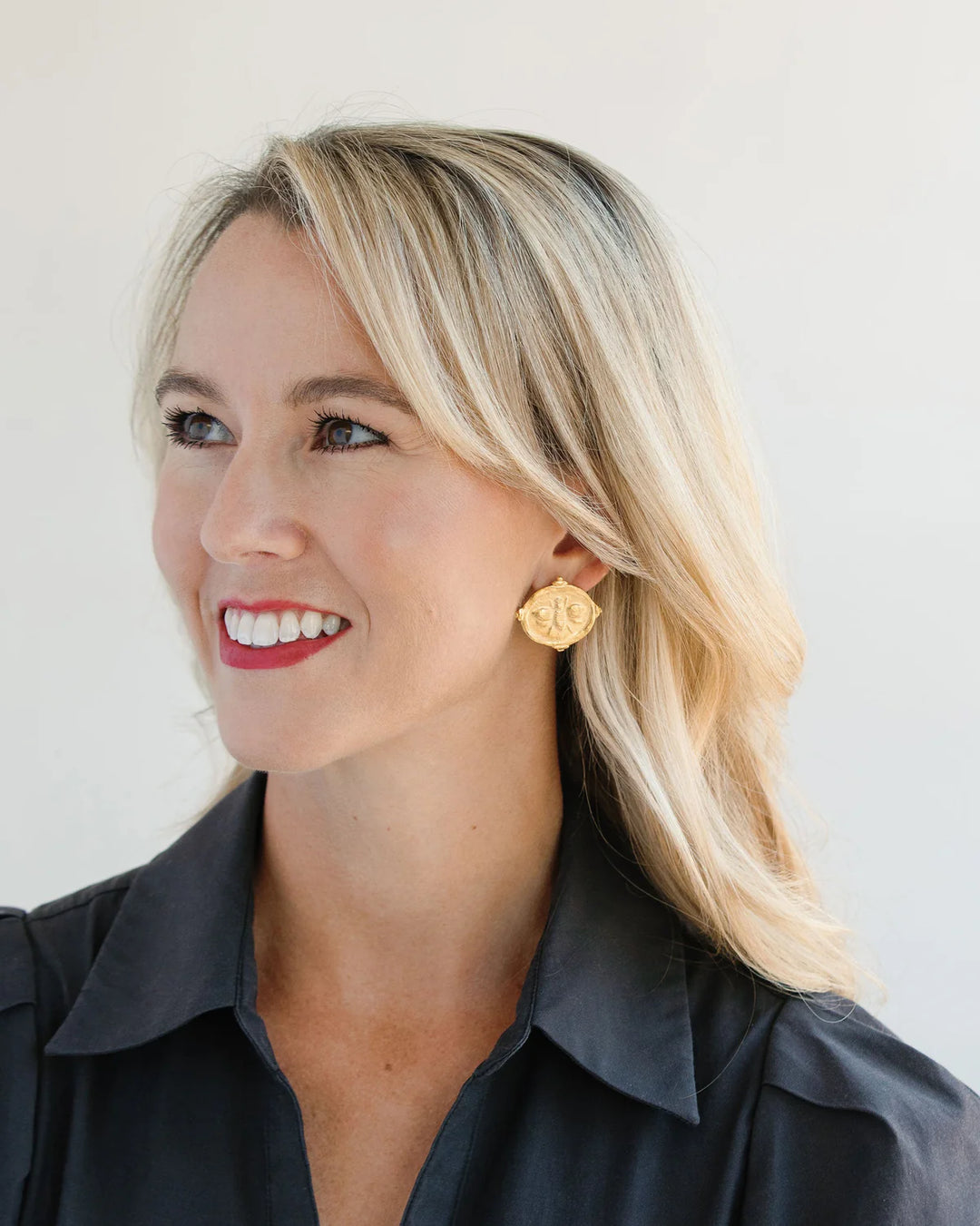 Susan Shaw Accent Gold Bee Studs
