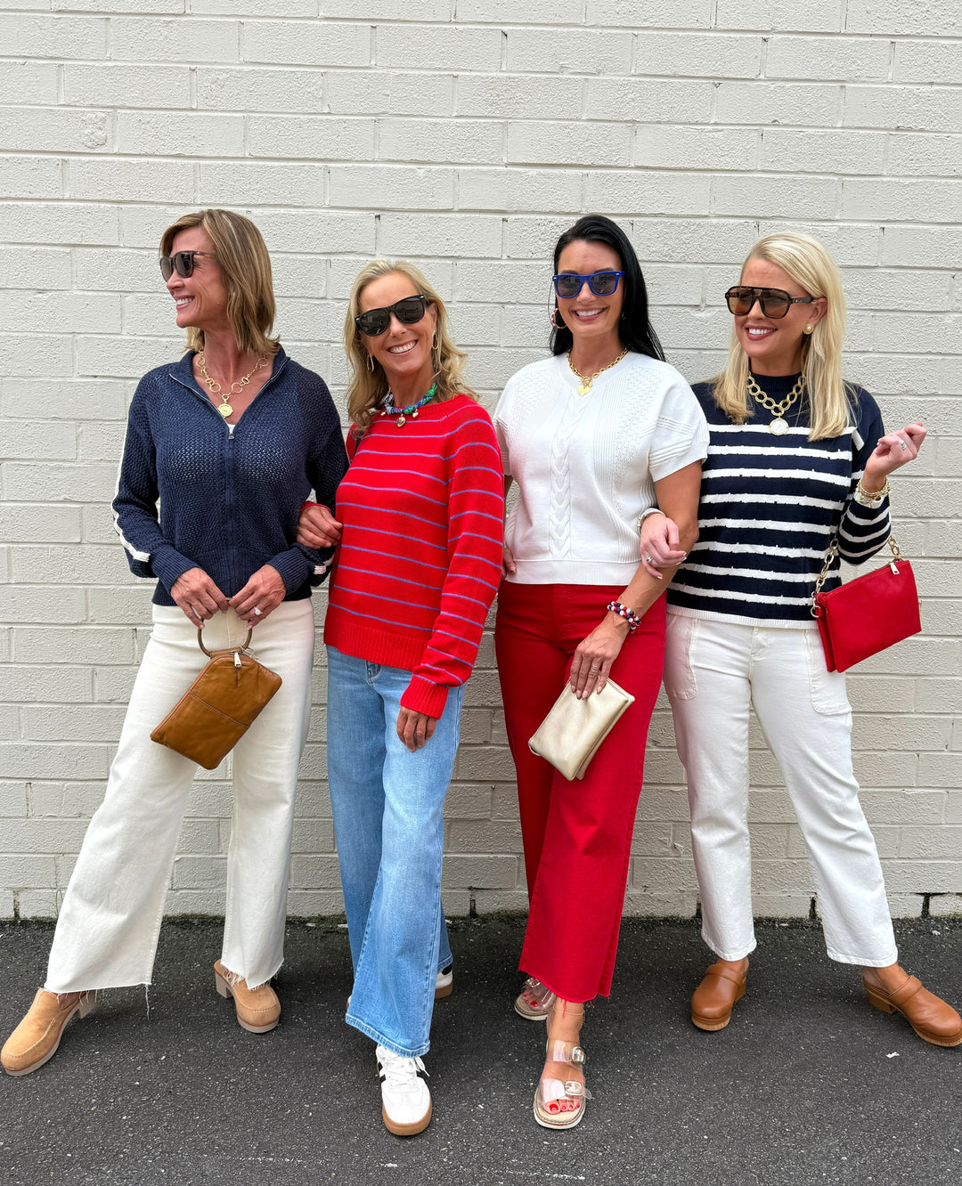 Red + Blue Striped Raglan Sweater