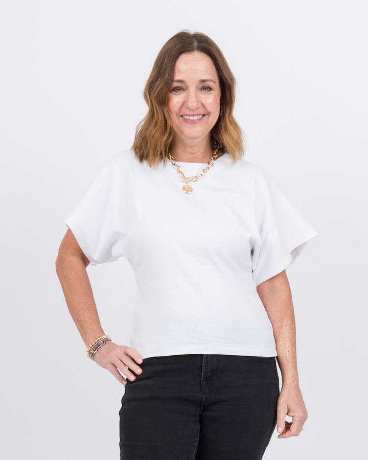 Angel Crew Neck Top White