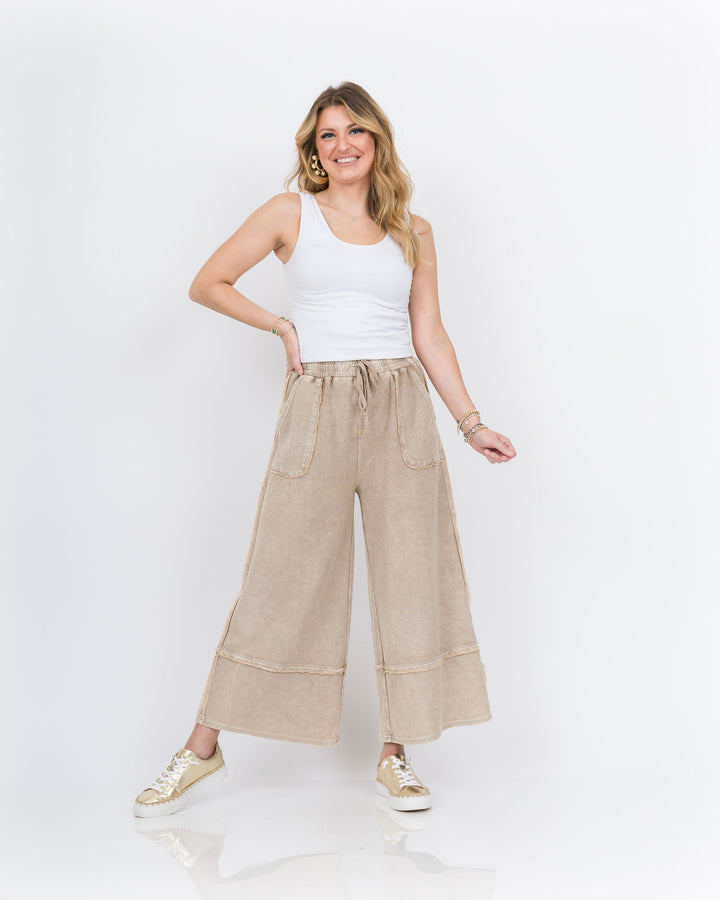 Easy Street Wide Leg Pant - Mushroom