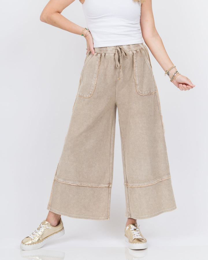 Easy Street Wide Leg Pant - Mushroom