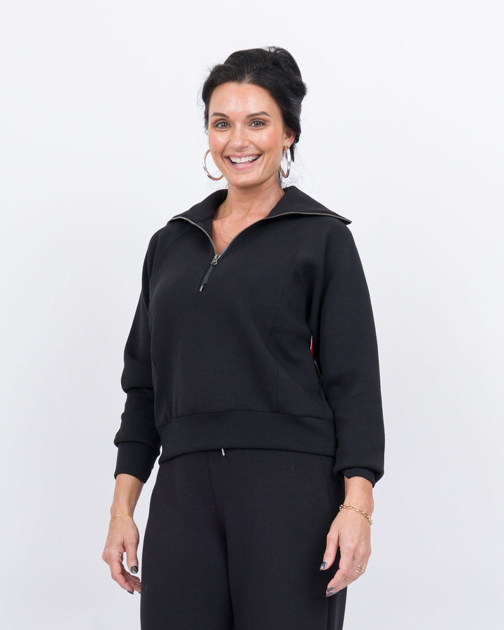 Spanx Air Essentials Half Zip-Very Black