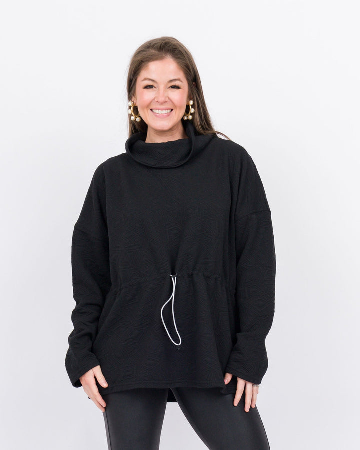 Collette Cowl Neck Sweater- Black