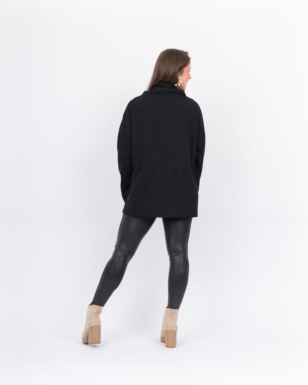 Collette Cowl Neck Sweater- Black