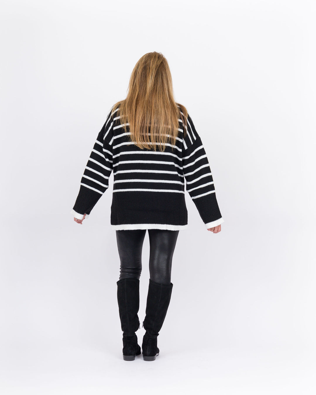 Mud Pie Dunn Striped Sweater-Black