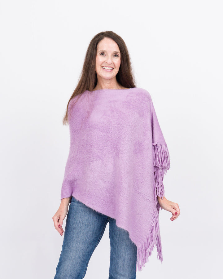 Knitted Poncho- Mauve