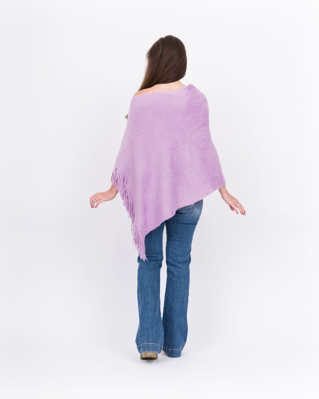 Knitted Poncho- Mauve