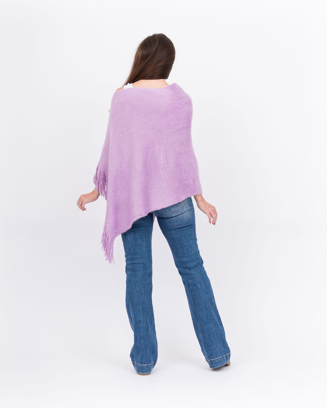 Knitted Poncho- Mauve