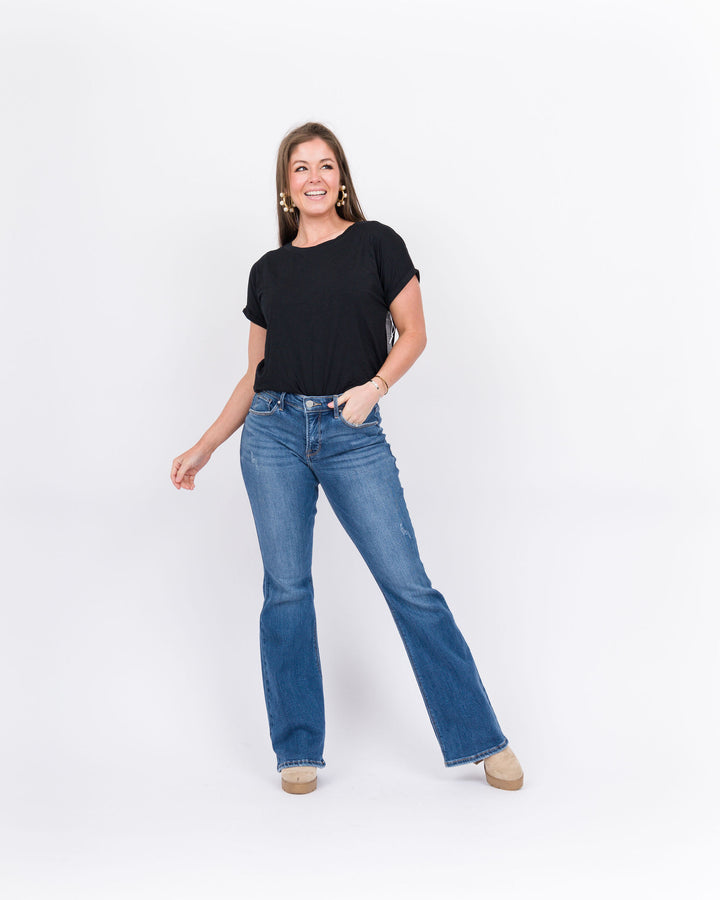 Risen Tummy Control Mid Rise Flare Basic Jean