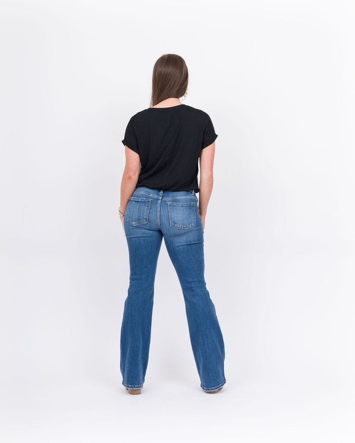 Risen Tummy Control Mid Rise Flare Basic Jean