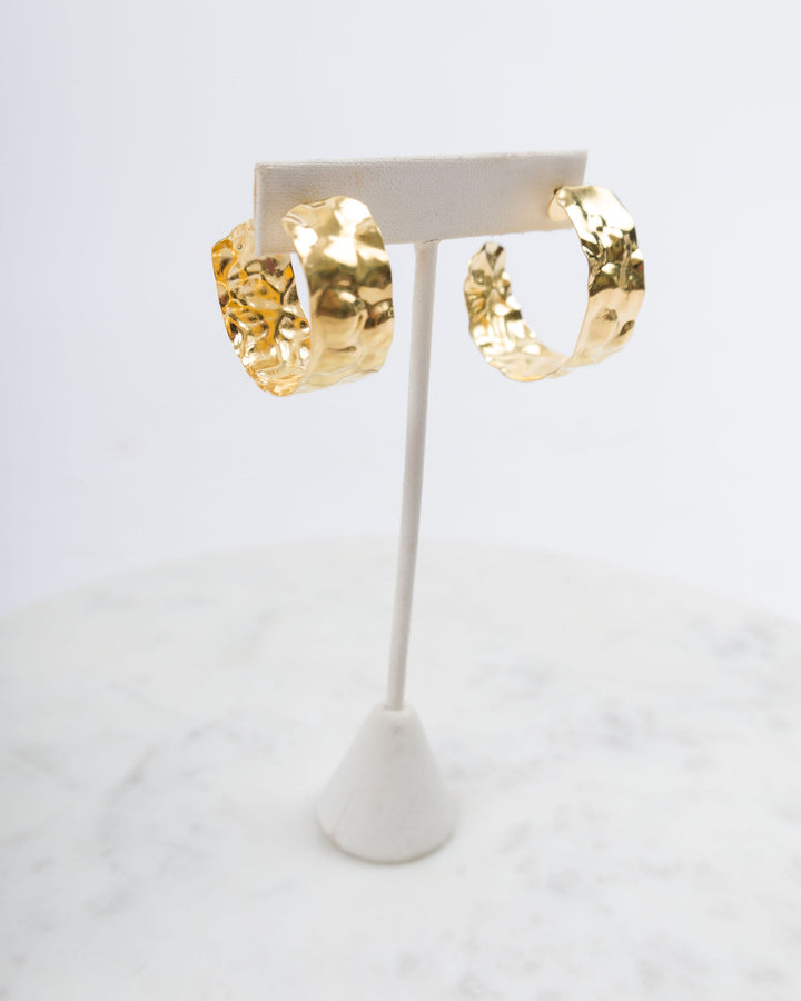 Creative Brazil Hammered Metal Hoop Earrings