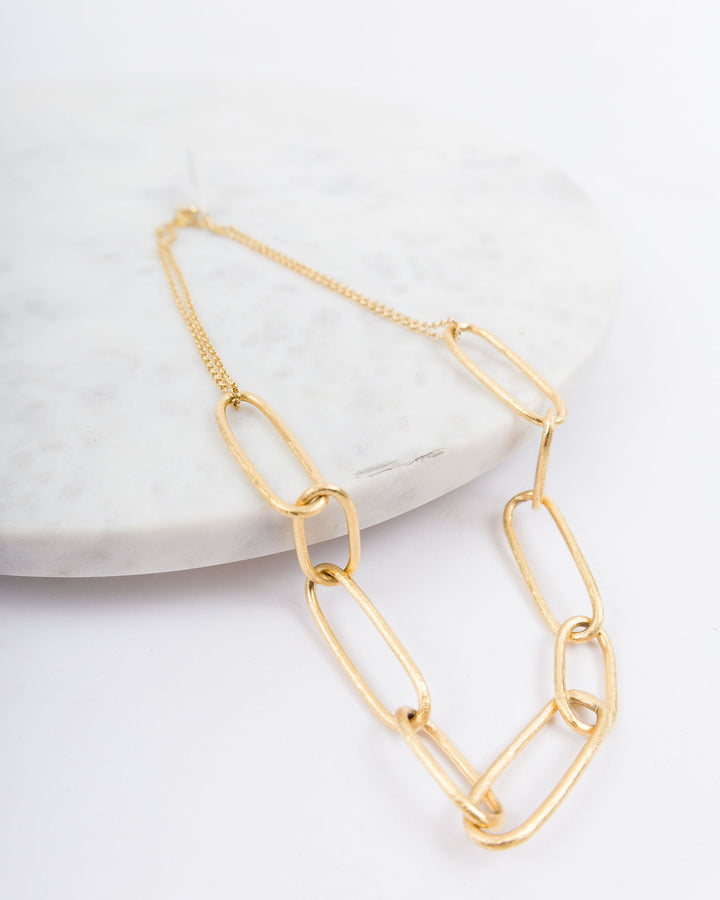 Creative Brazil Gold Paperclip Link Necklace