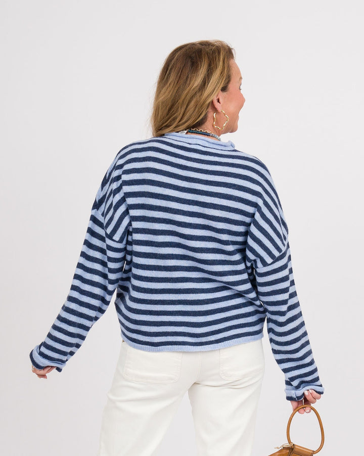 Piper Cardigan - Blue Stripe