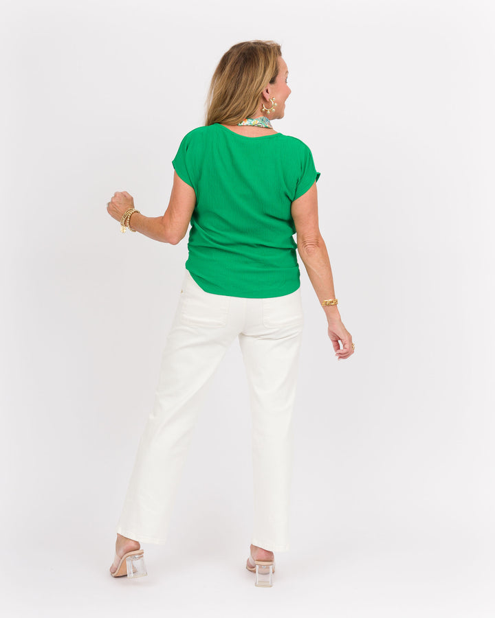 Knot Your Basic Kelly Green Top