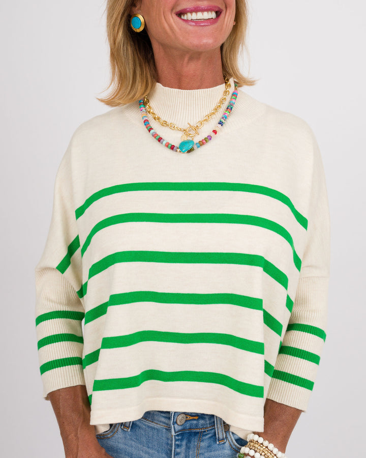 Kerisma Aja Striped Sweater - Green and Beige