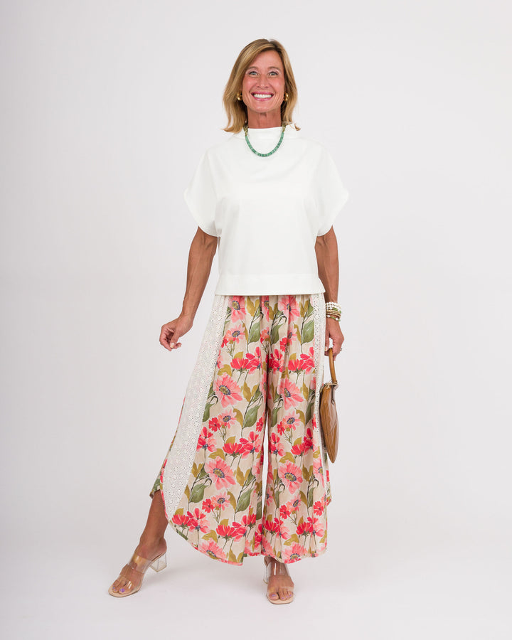 Blair Mock Neck Short Sleeve Top - Off-White