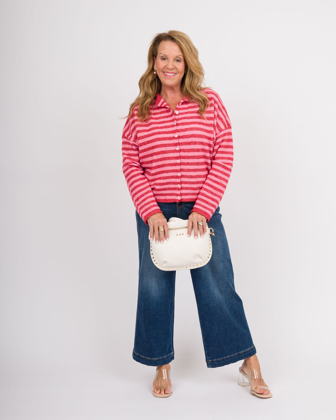Piper Cardigan - Red Stripe