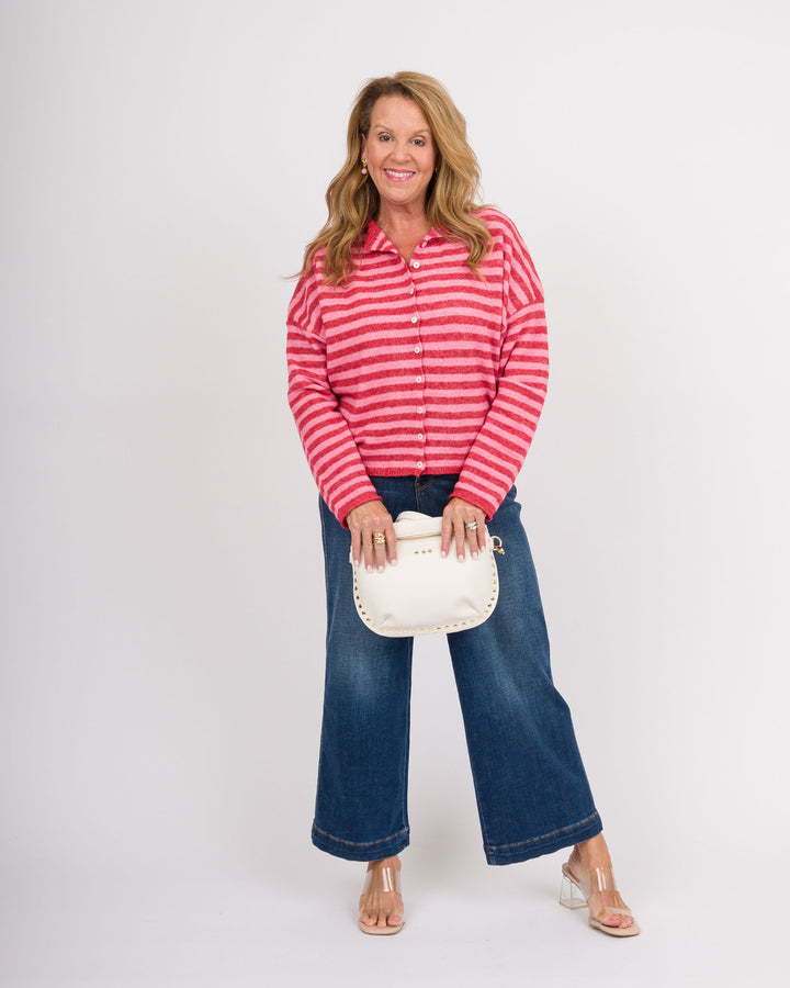 Piper Cardigan - Red Stripe