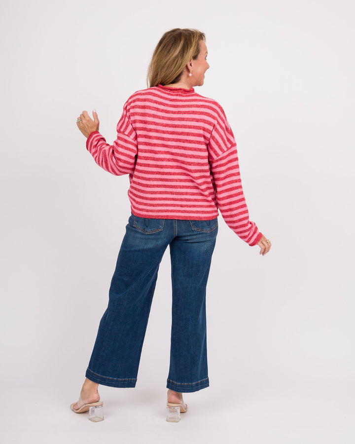 Piper Cardigan - Red Stripe