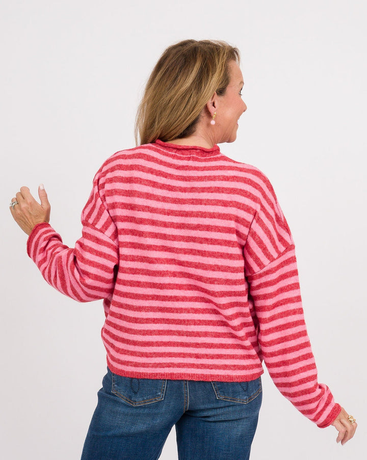 Piper Cardigan - Red Stripe