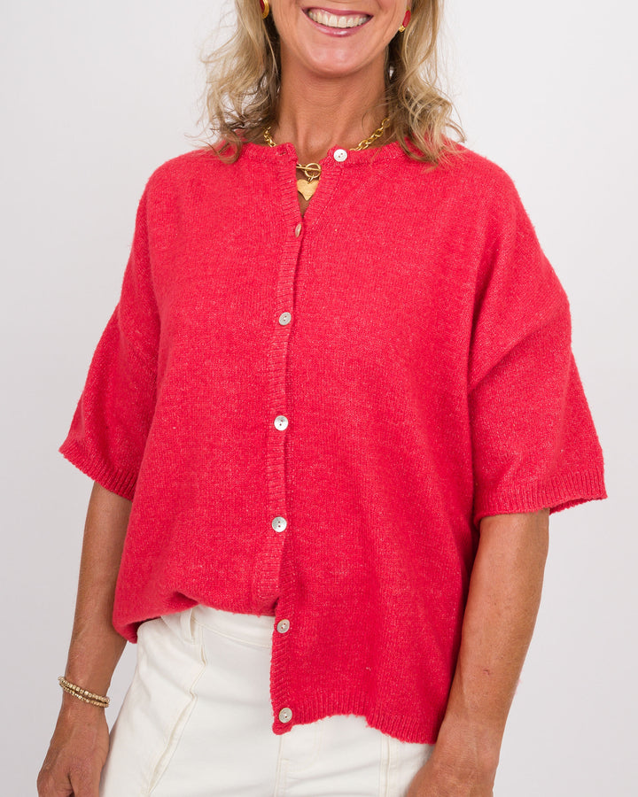 Etta Red Cardigan Sweater