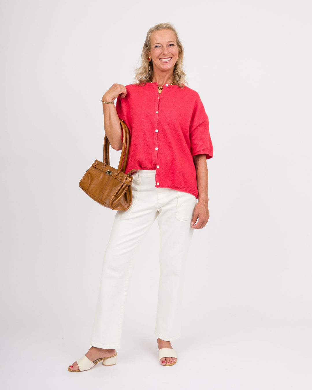 Etta Red Cardigan Sweater