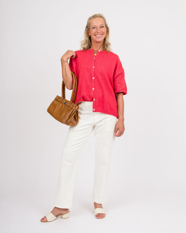 Etta Red Cardigan Sweater