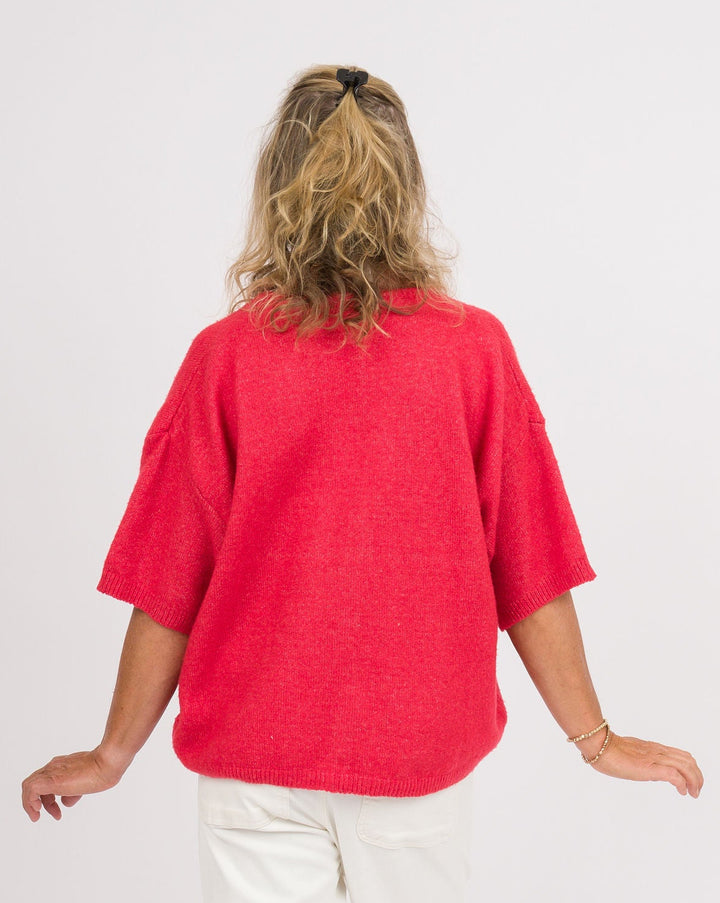 Etta Red Cardigan Sweater
