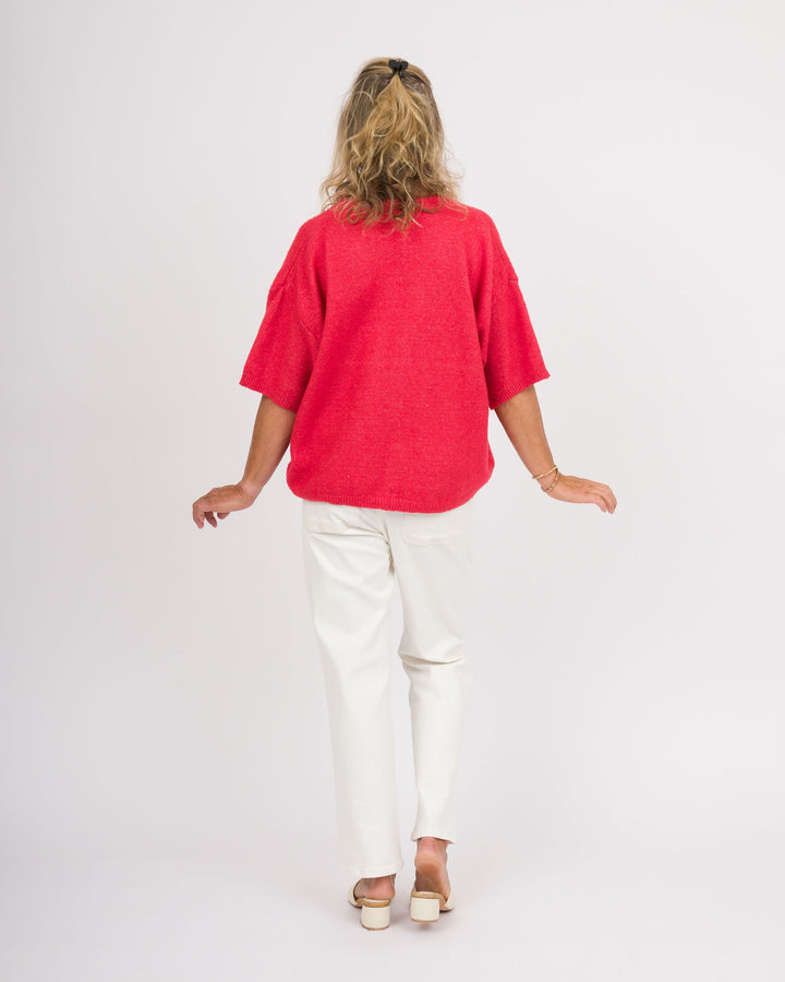 Etta Red Cardigan Sweater