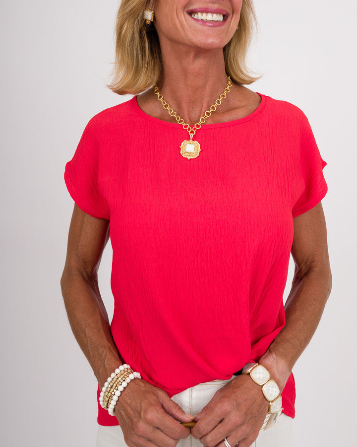 Knot Your Basic Red Top