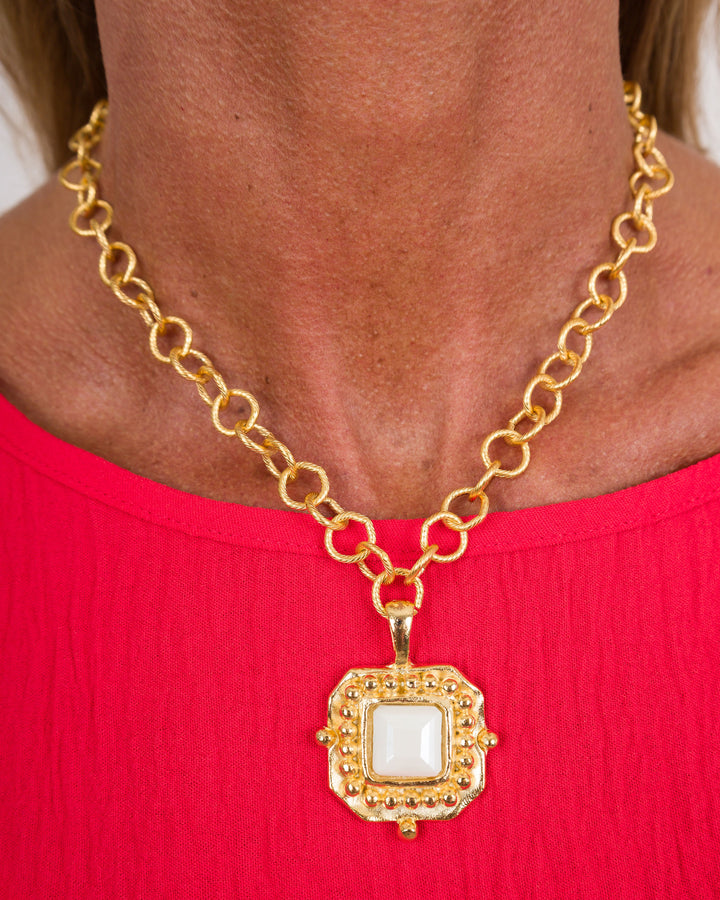 Susan Shaw London Necklace - White Crystal