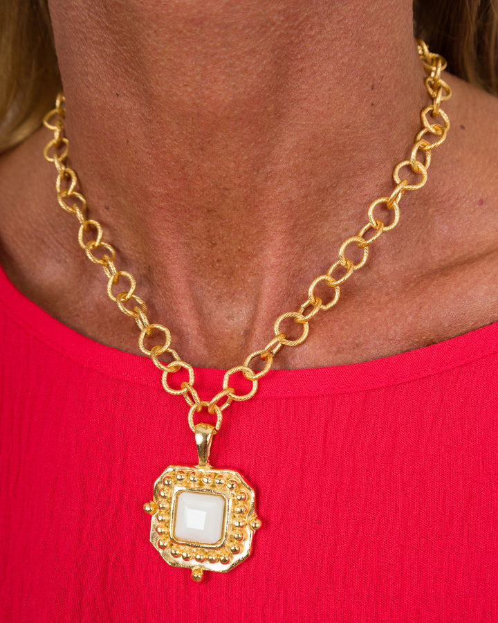 Susan Shaw London Necklace - White Crystal