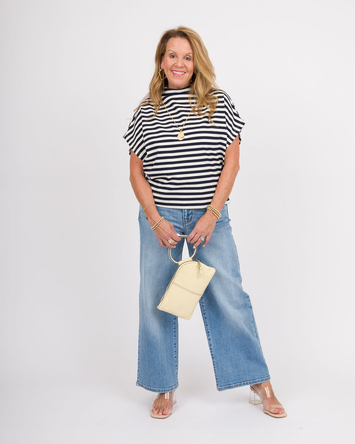 Navy Striped Top