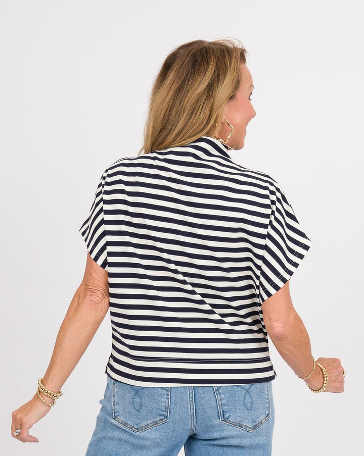 Navy Striped Top