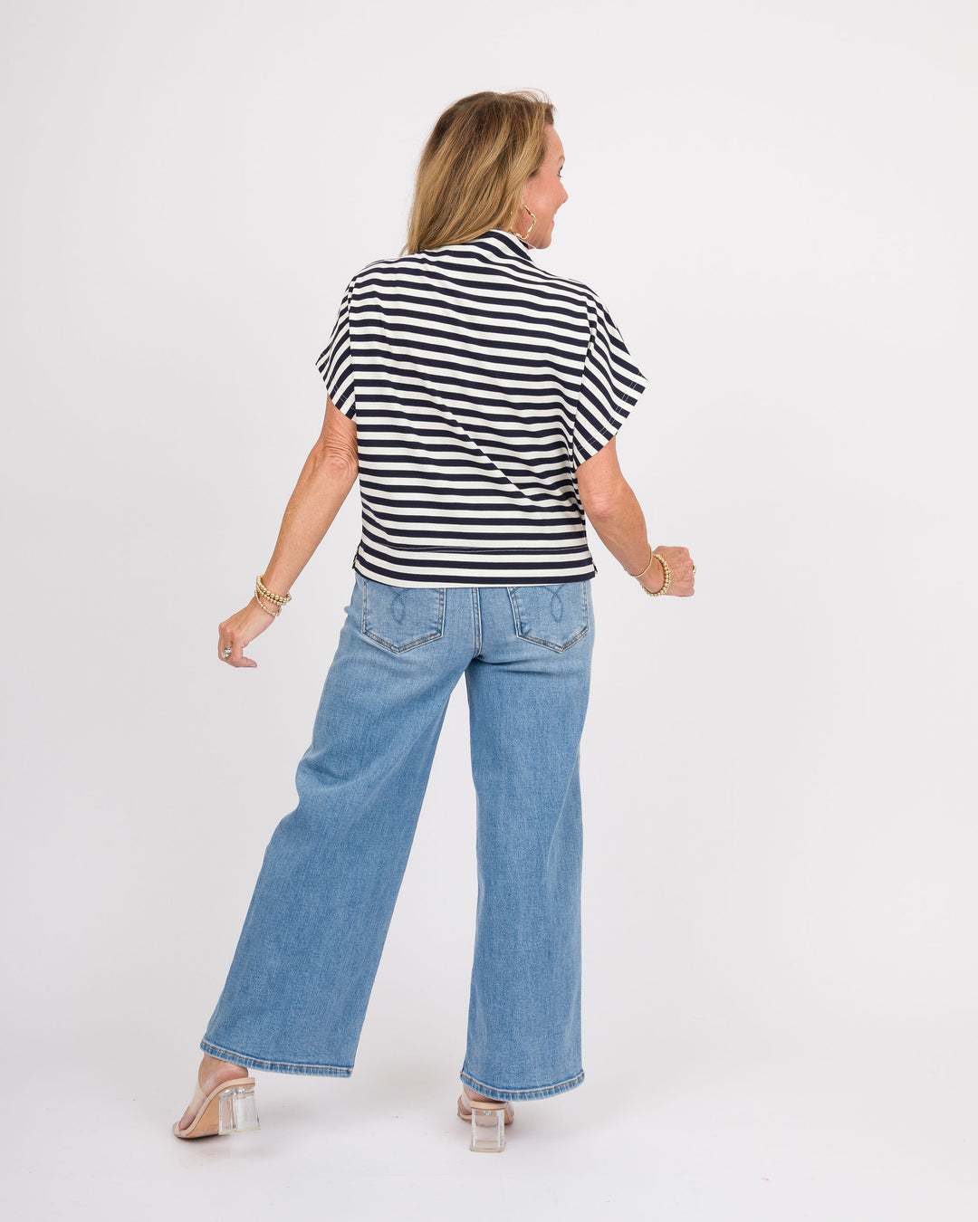 Navy Striped Top