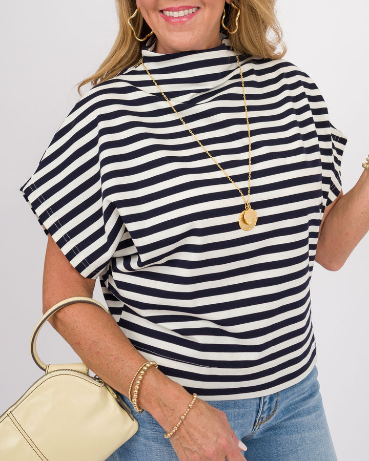 Navy Striped Top