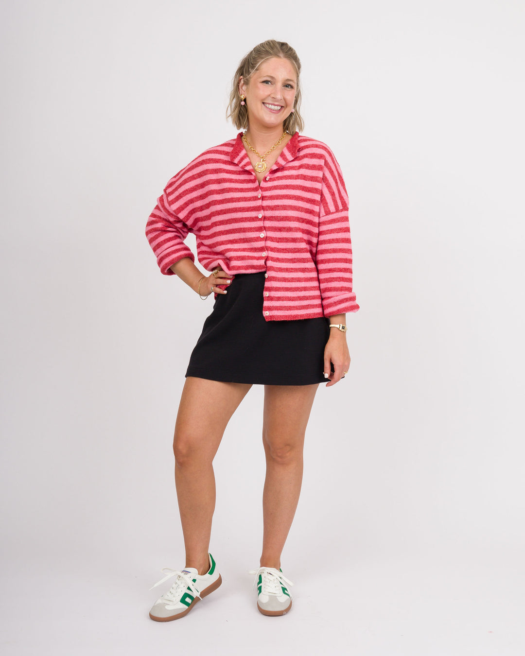 Piper Cardigan - Red Stripe