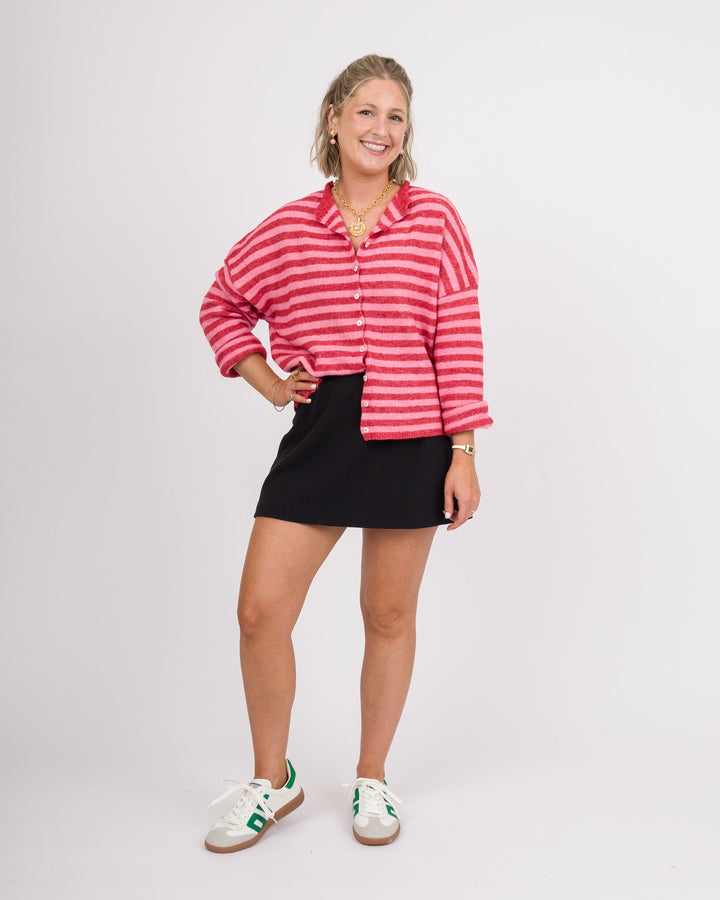 Piper Cardigan - Red Stripe