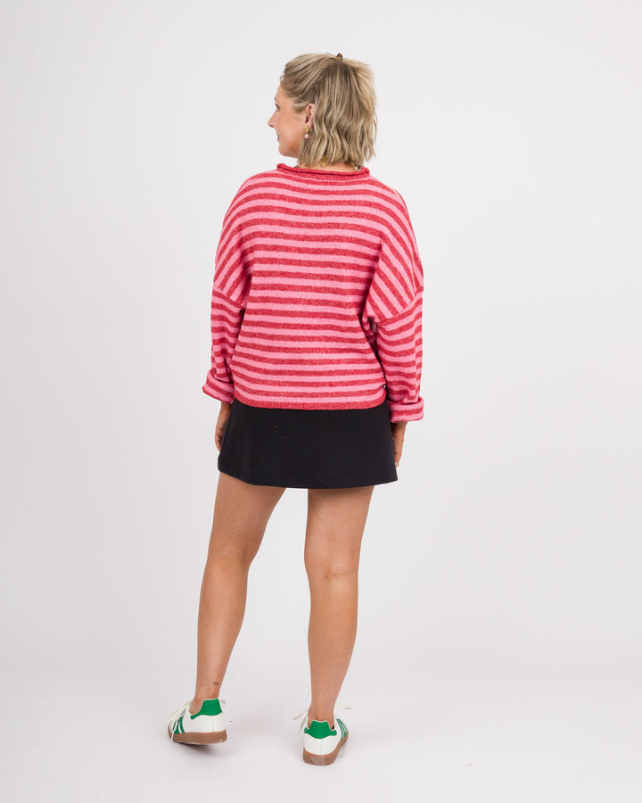 Piper Cardigan - Red Stripe