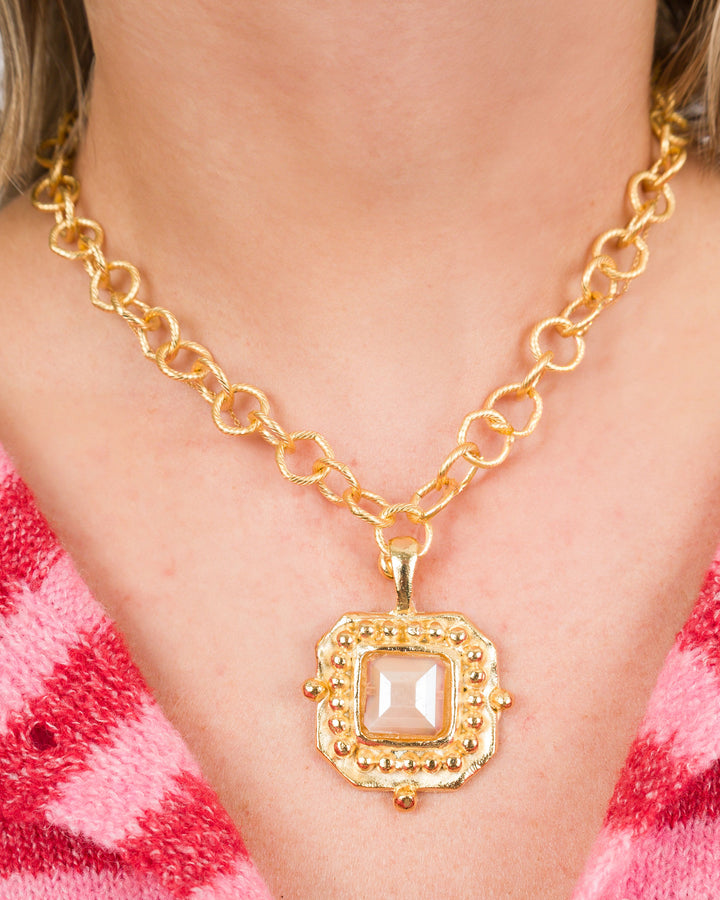 Susan Shaw London Necklace - Blush Crystal