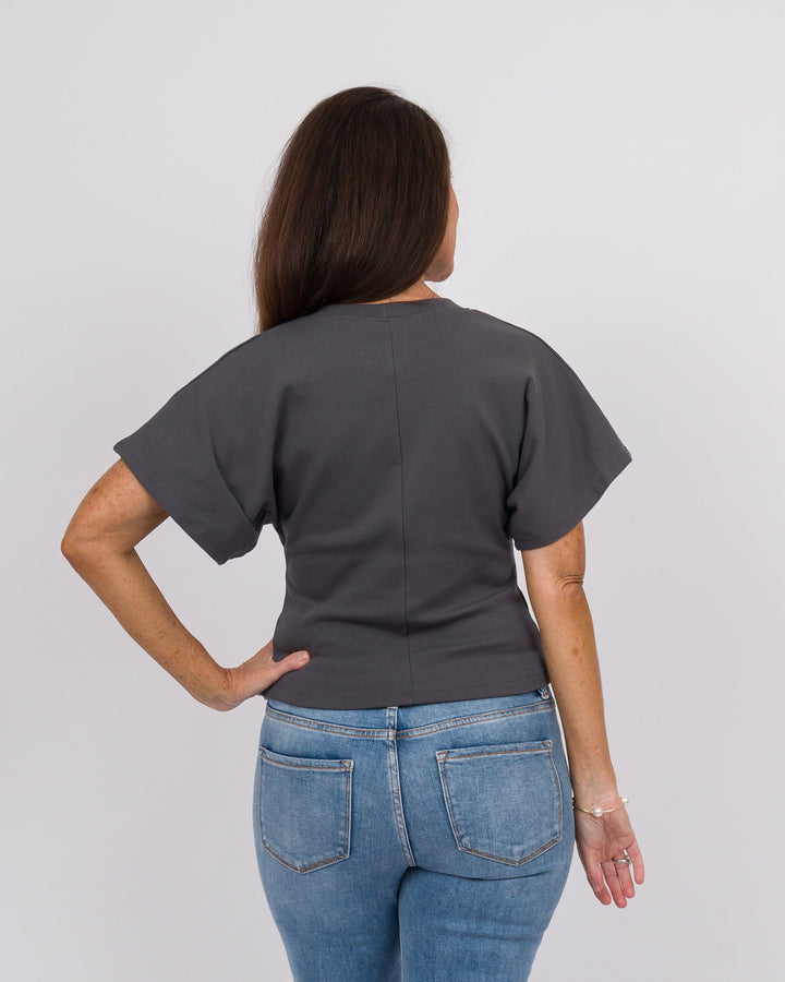 Angel Crew Neck Top Charcoal