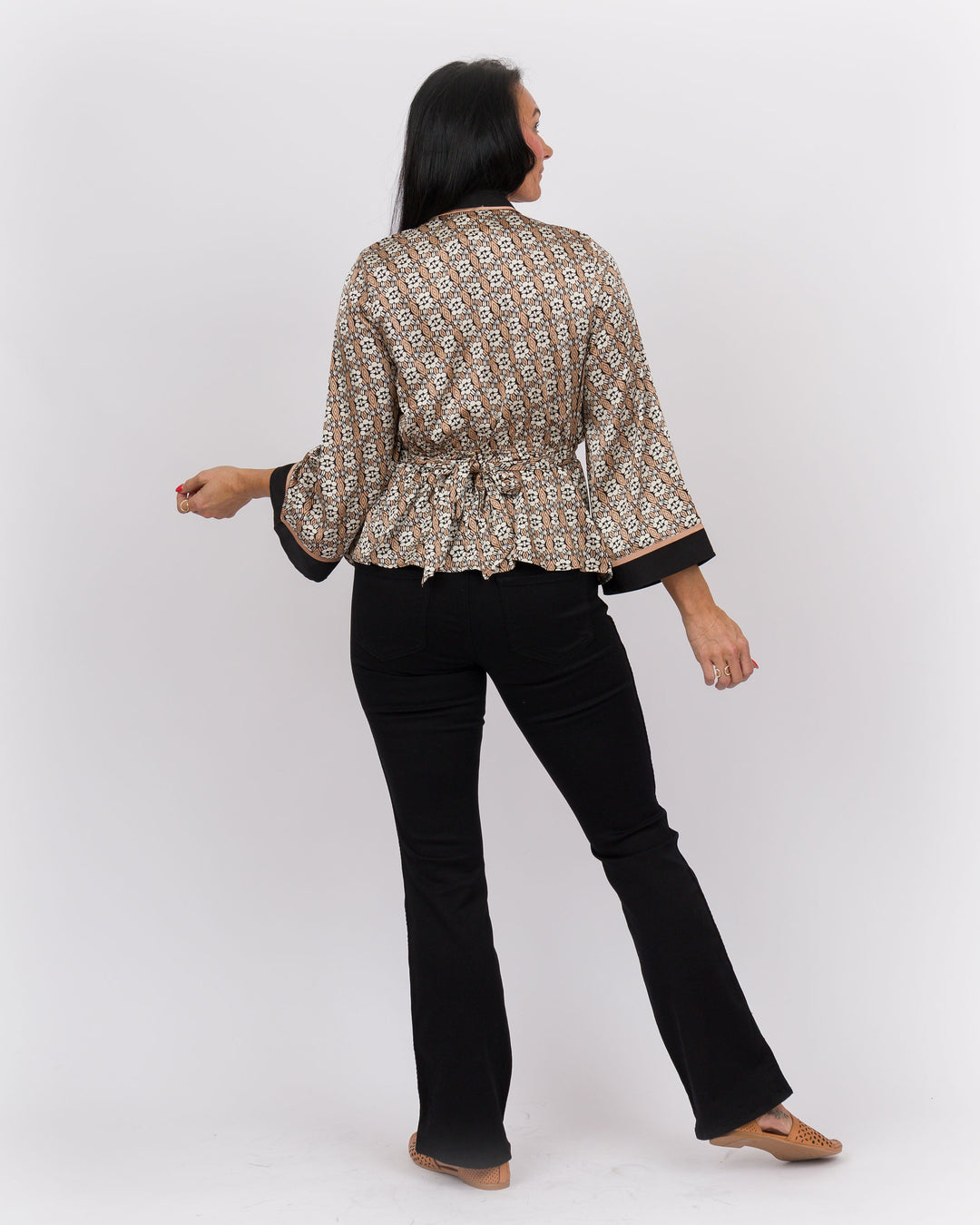 Natasha Tie Front Top Brown