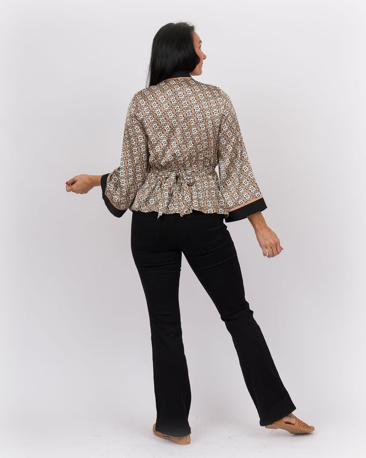 Natasha Tie Front Top Brown