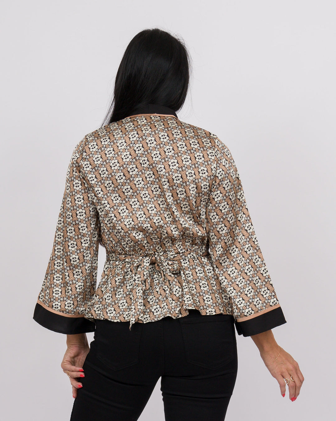 Natasha Tie Front Top Brown