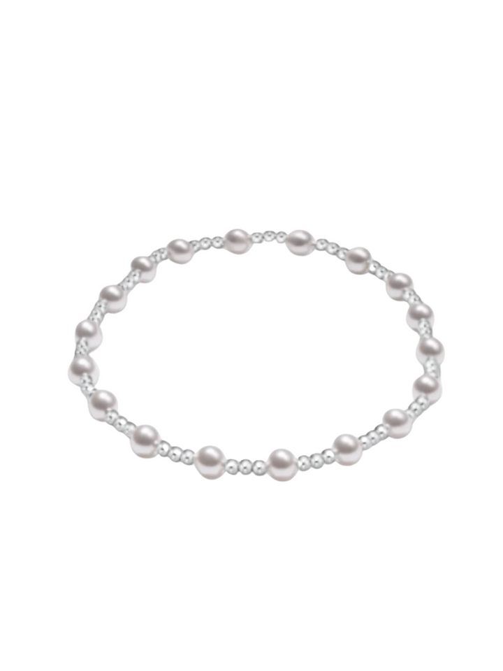 enewton Classic Sincerity Pattern 4mm Sterling Bracelet - Pearl