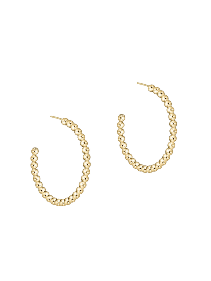 enewton Beaded Classic 1.25" 3mm Gold Hoop Earrings
