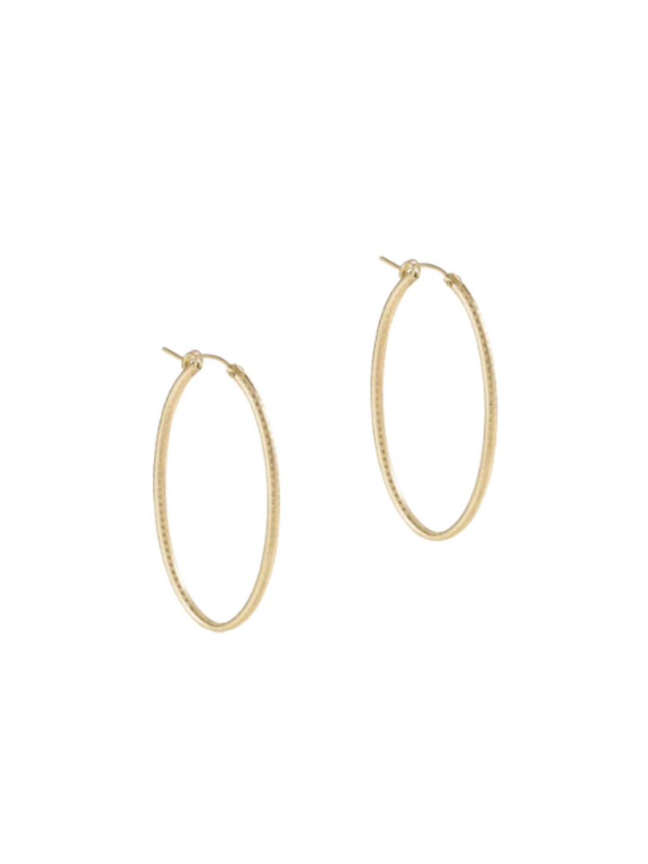 enewton Oval Gold 2" Textured Hoop Earrings