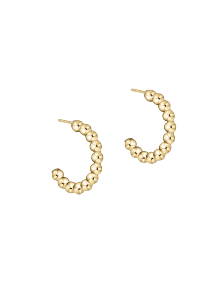 enewton Beaded Classic 1" Gold Hoop Earrings 3mm