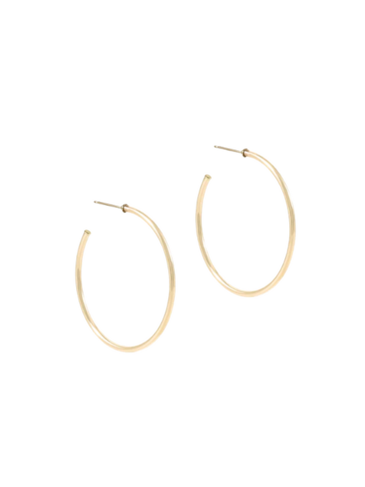 enewton Round 2mm Smooth Gold 1.75" Post Hoop Earrings